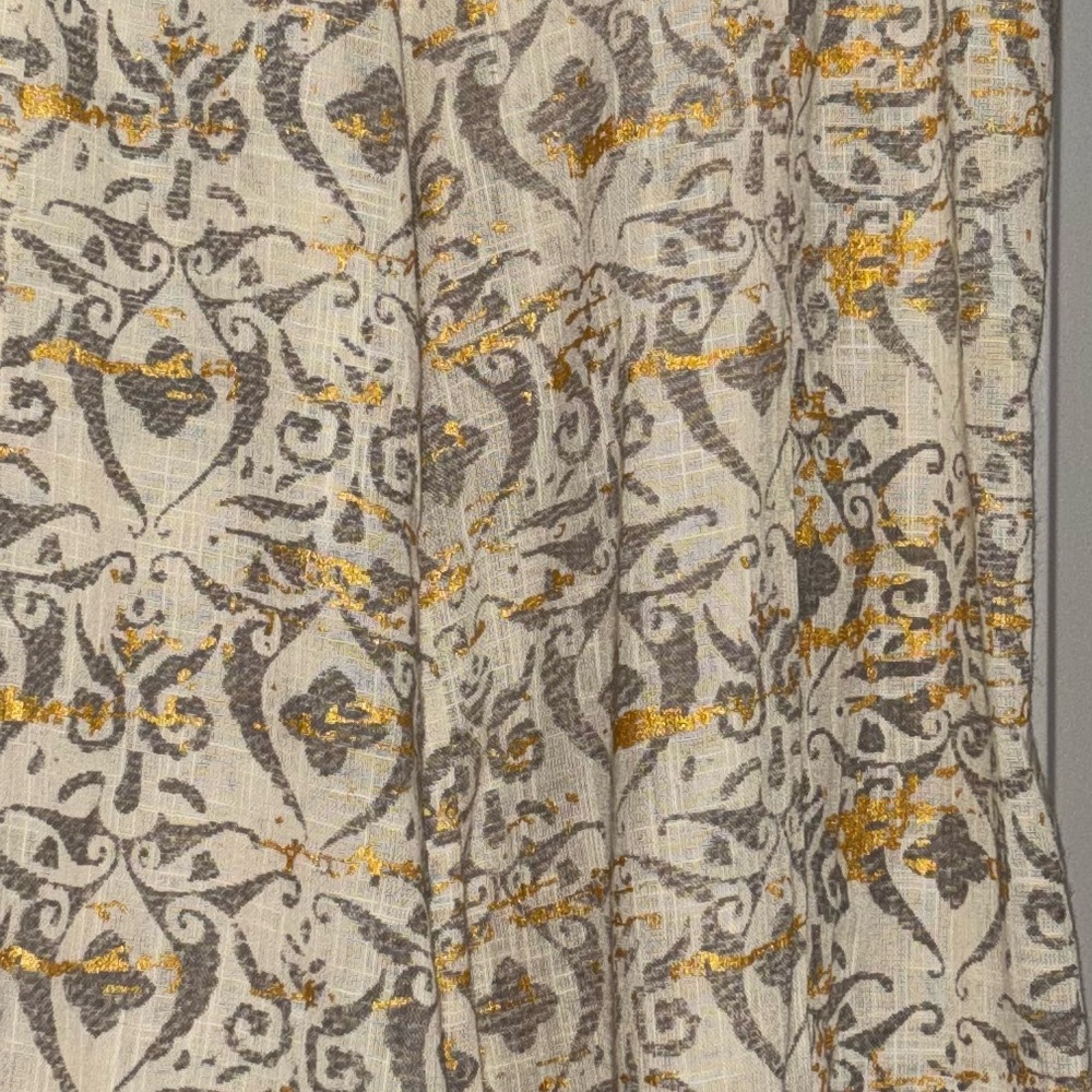 Patterned Cream and Yellow Skirt
